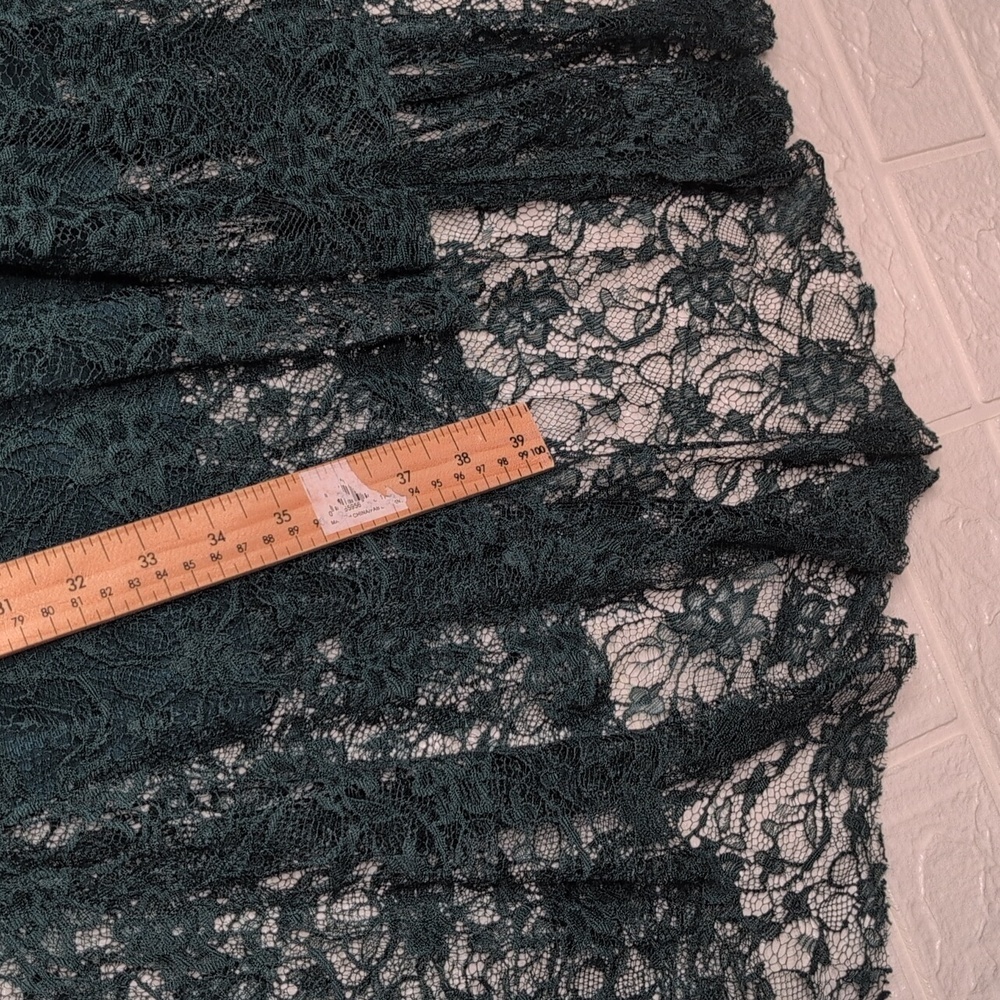 229-Rinascimento Teal‎ Long Sleeve Lace Dress High Low - Picture 7 of 7